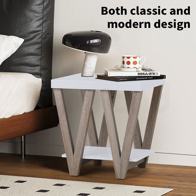 Familand End Side Table in White