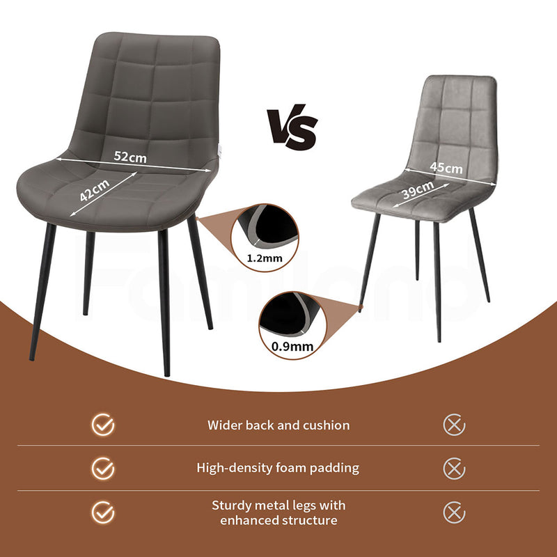 Familand Faux Leather Dining Chairs Set Of 4 in Grey