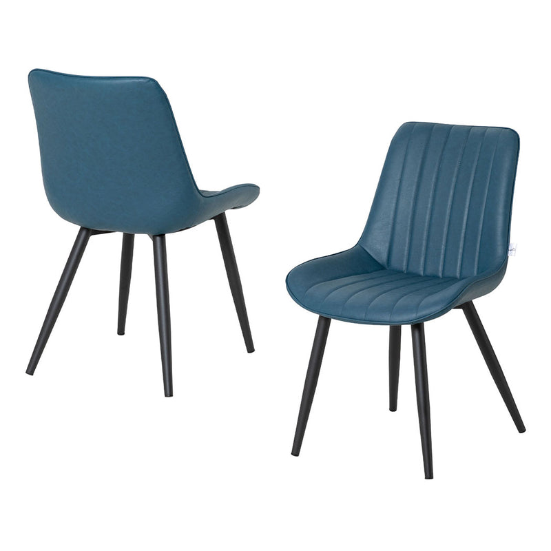 Familand Faux Leather Dining Chairs Set Of 2 in Navy