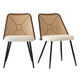 Familand Dining Chairs Set Of 2 Padded Seat Kitchen Living Room Chair With Rattan Back