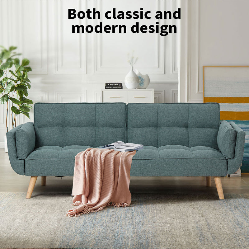 Familand 3 Seater Convertible Futon Sofa Bed in Green