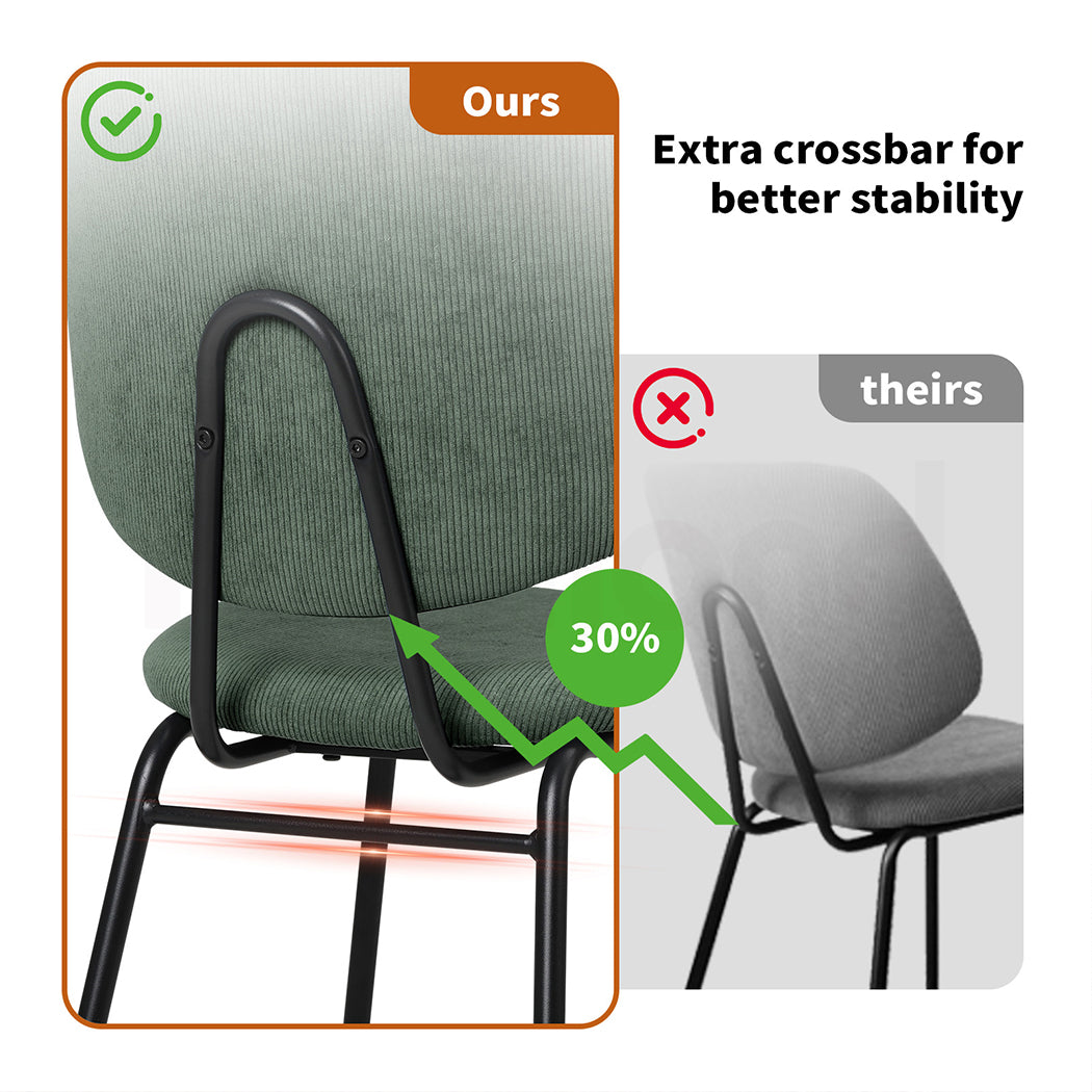 Familand Corduroy Dining Chairs Set Of 2 in Green