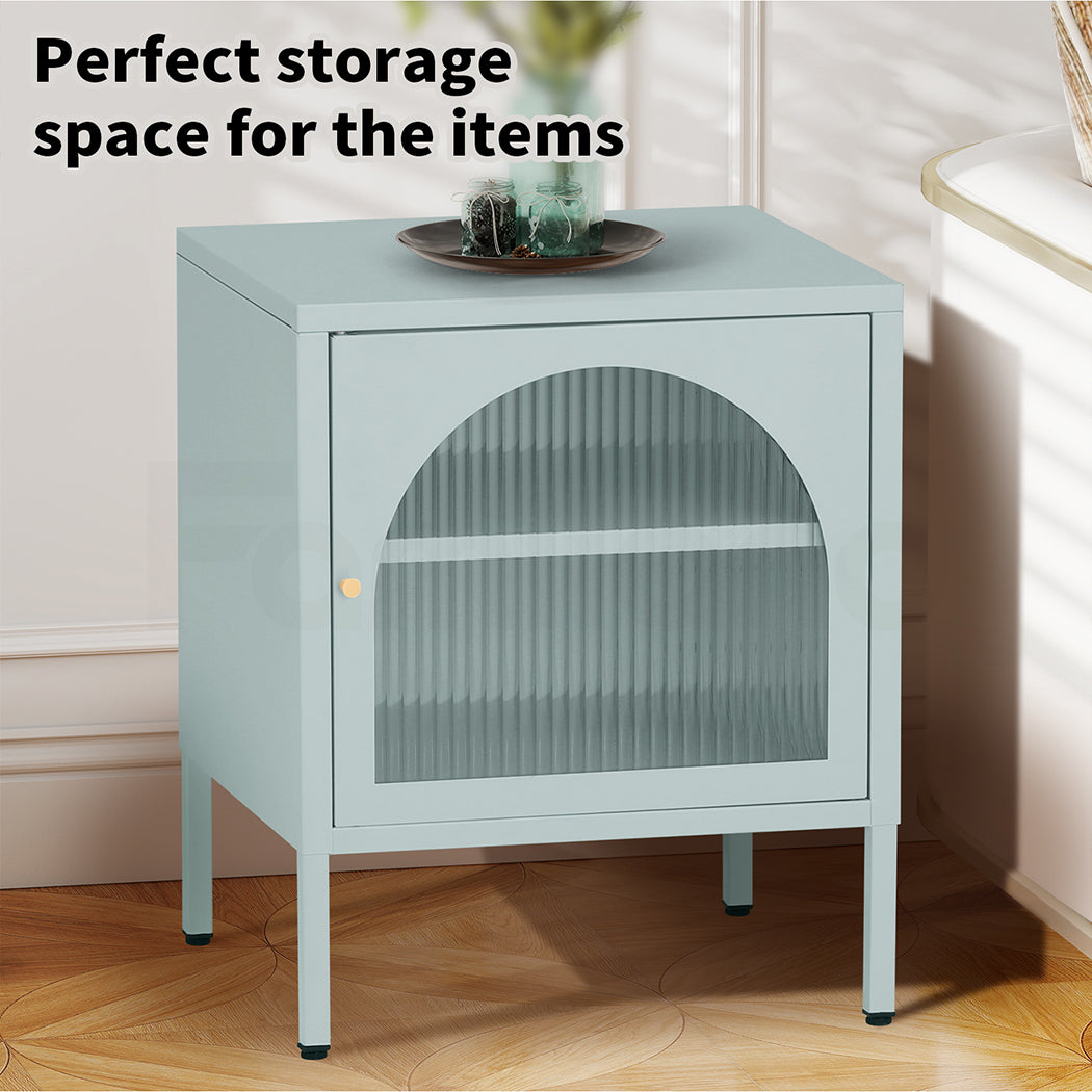 Familand Steel End Side Table Night Stand Bedside Tables in Mint Green