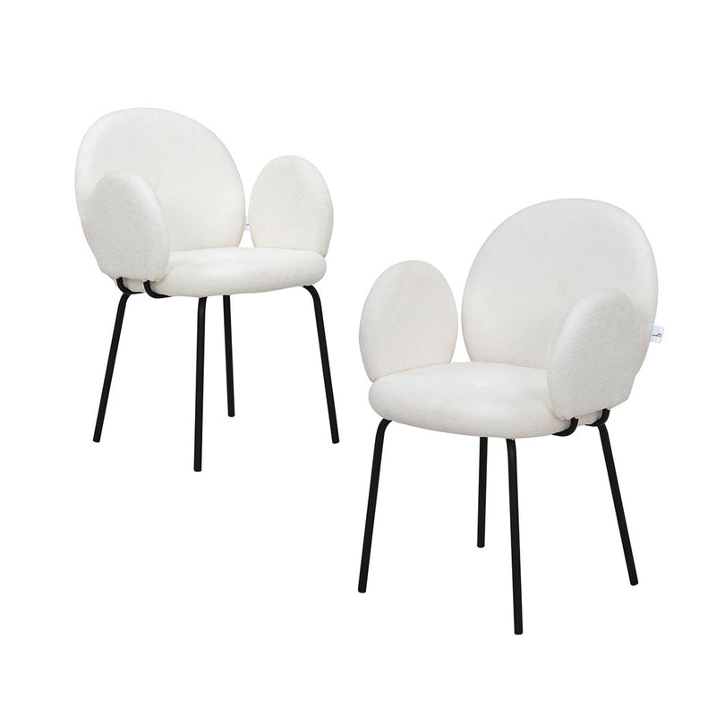 Familand Sherpa Dining Chairs Set Of 2 in White