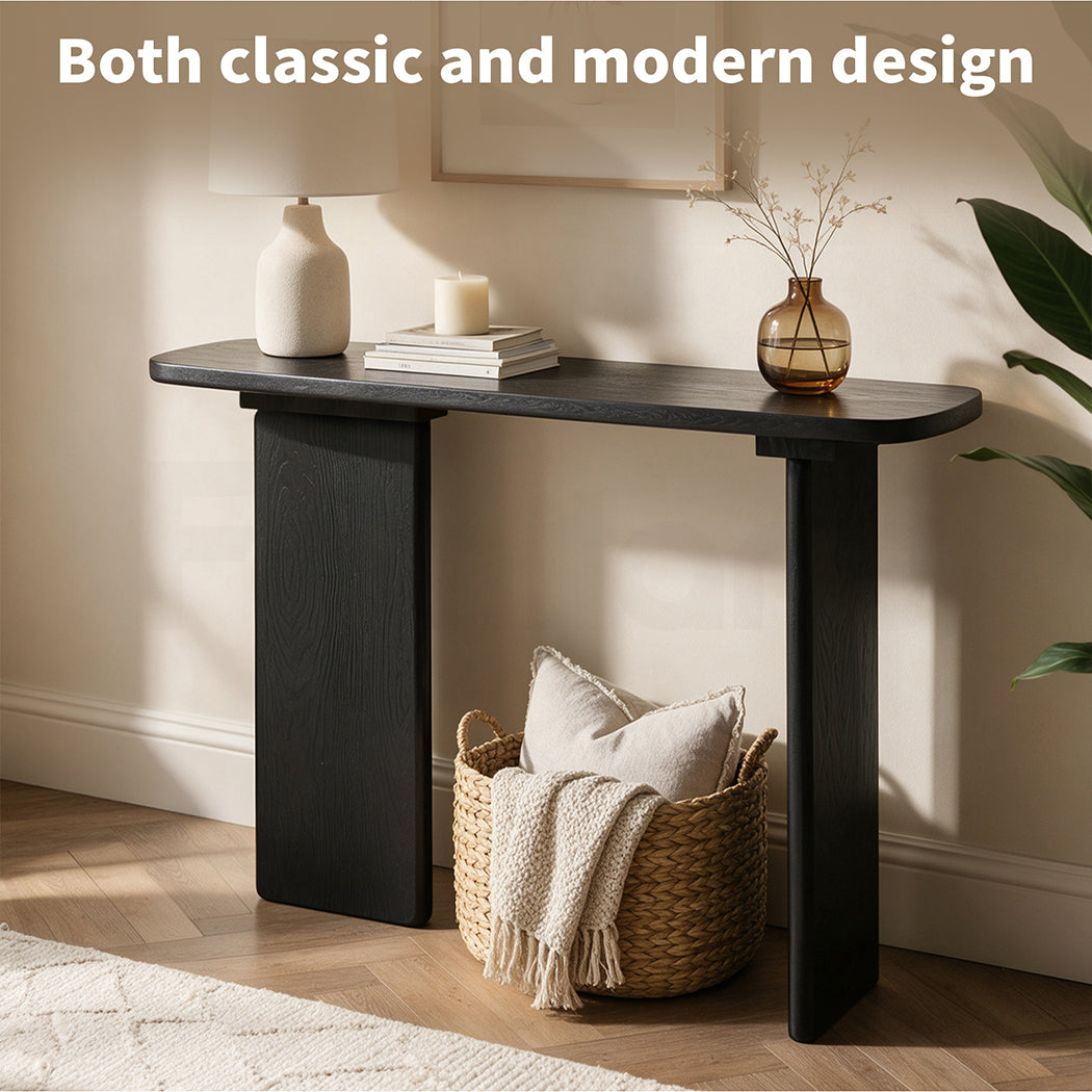 Familand Solid Wood Console Table in Black