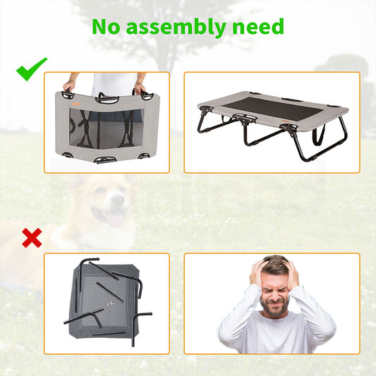 Tedi's Foldable Pet Elevated Dog Bed in Grey