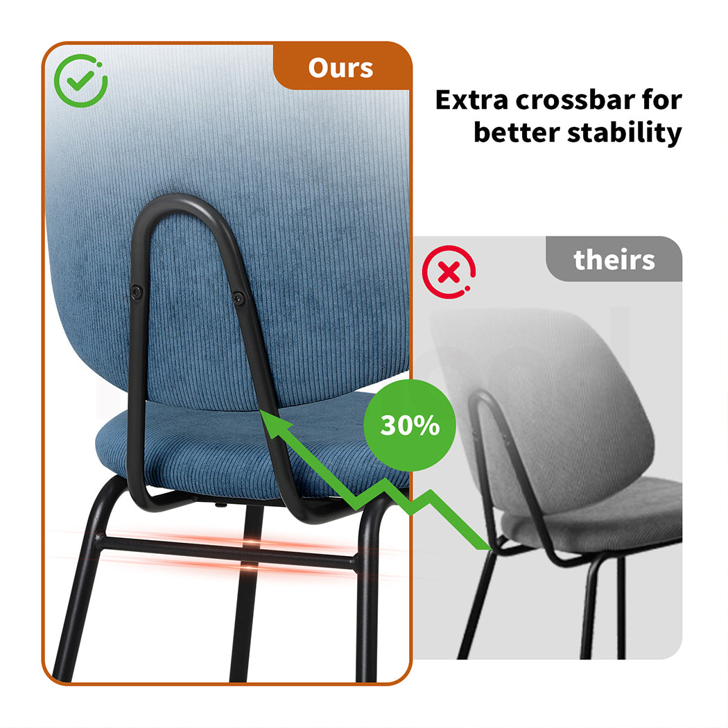 Familand Corduroy Dining Chairs Set Of 2 in Blue