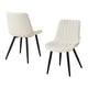 Familand Faux Leather Dining Chairs Set Of 2 in Cream