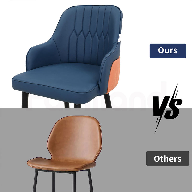 Familand Faux Leather Bar Stools Set Of 2 in Navy