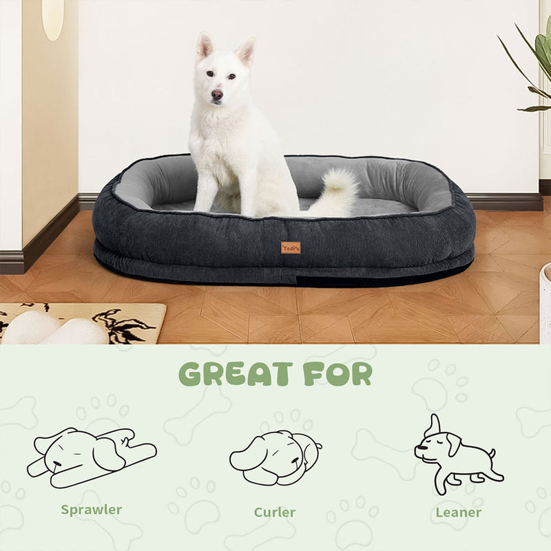 Tedi’s Orthopedic Dog Bed with Rattan Mat