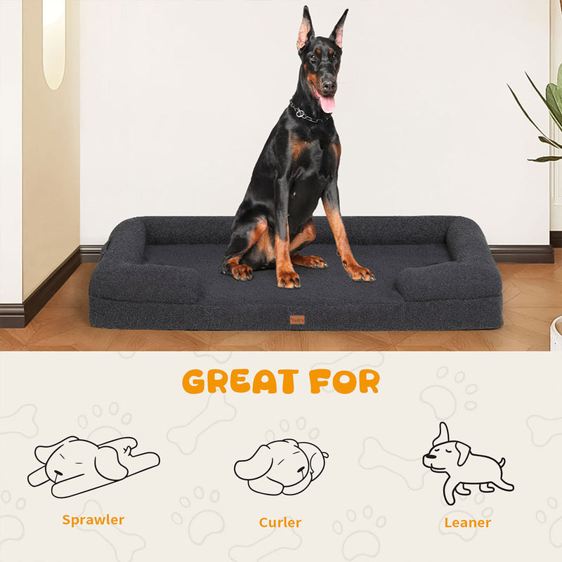 Tedi’s Orthopedic Dog Calming Bed in Dark Grey