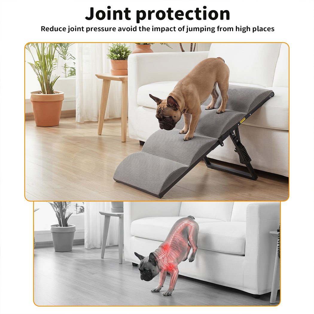 Tedi's Adjustable Height Foam Dog Stairs For Height Bed Couch Metal Frame