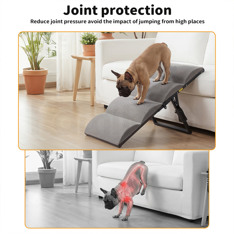 Tedi's Adjustable Height Foam Dog Stairs For Height Bed Couch Metal Frame
