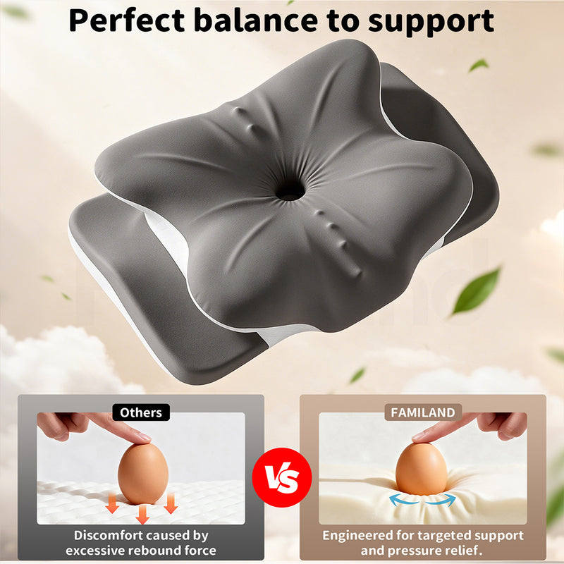 Familand Memory Foam Cervical Neck Pillow in Grey