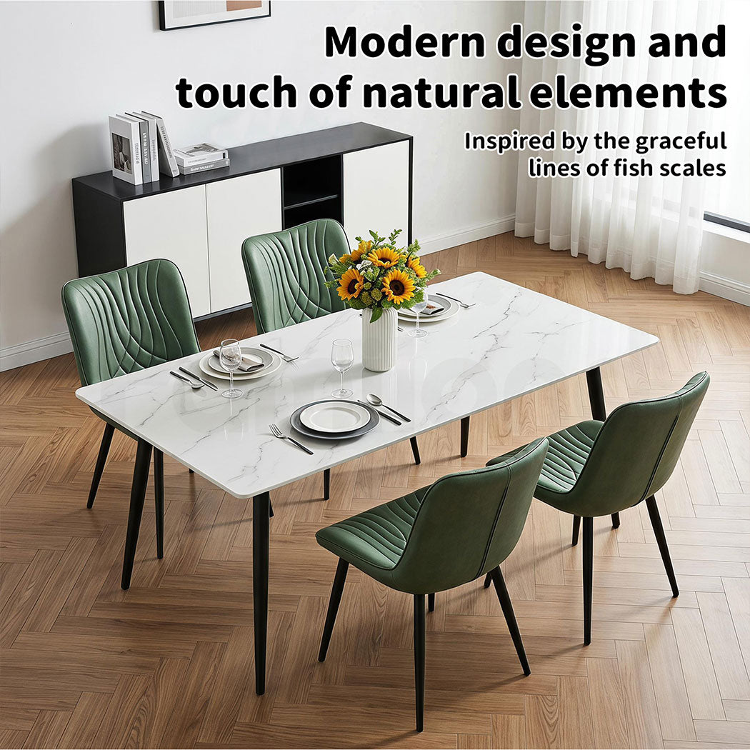 Familand Dining Chairs Set Of 2 PU Leather Padded Seat Kitchen Living Room Chair