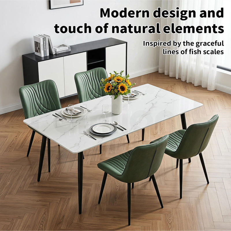 Familand Dining Chairs Set Of 2 PU Leather Padded Seat Kitchen Living Room Chair