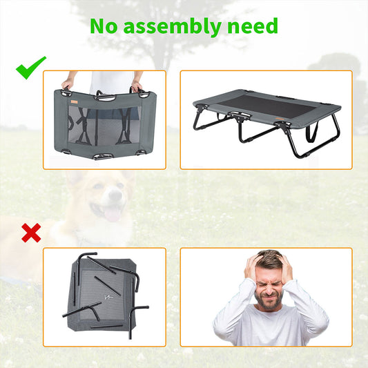 Tedi's Foldable Pet Elevated Dog Bed in Dark Grey