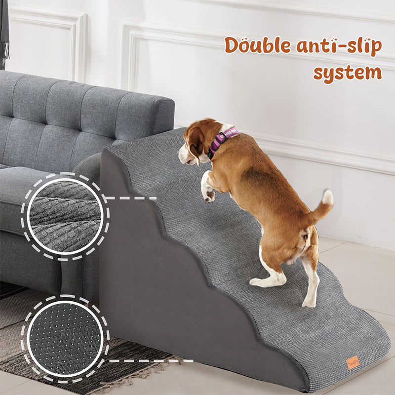 Tedi's 5 Steps Memory Foam Dog Stairs Ramp for High Bed Sofa Couch