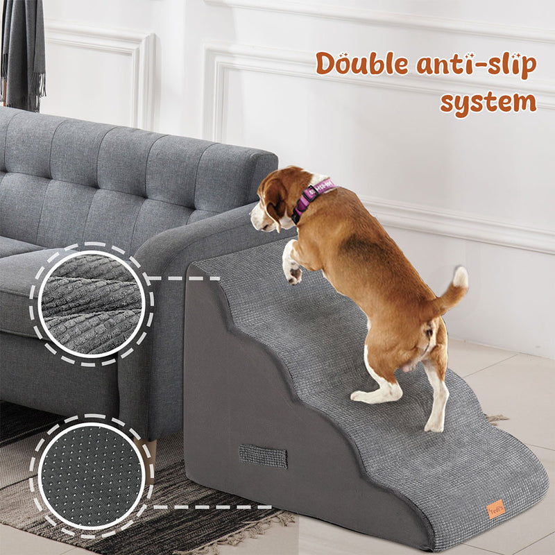 Tedi's 4 Steps Memory Foam Dog Stairs Ramp for High Bed Sofa Couch