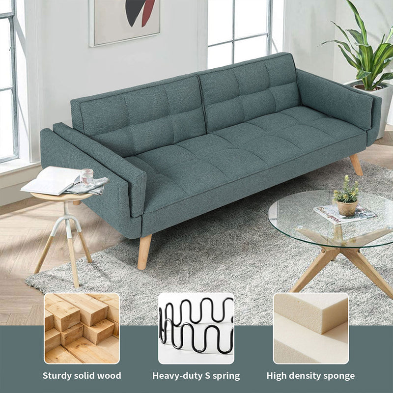 Familand 3 Seater Convertible Futon Sofa Bed in Green