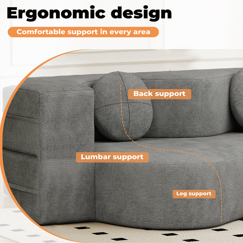 Familand 2 Seater 150cm Convertible Memory Foam Sofa Bed