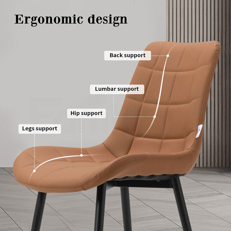 Familand Faux Leather Dining Chairs Set Of 4 in Brown