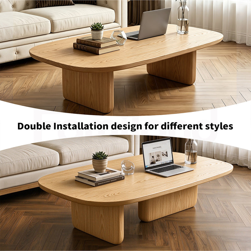 Familand 140cm Solid Wood Coffee Table in Natural