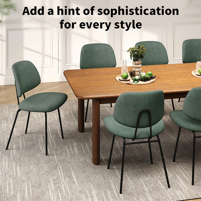 Familand Corduroy Dining Chairs Set Of 4 in Green