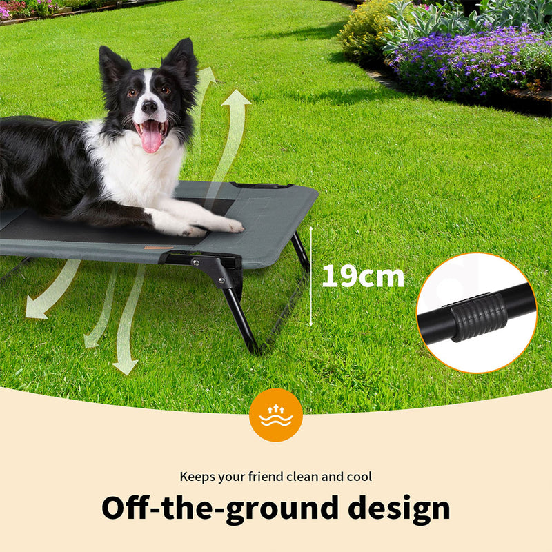 Tedi's Foldable Pet Elevated Dog Bed in Dark Grey