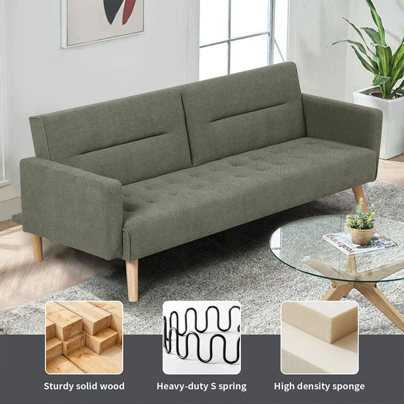 Familand 3 Seater Convertible Sofa Bed in Green