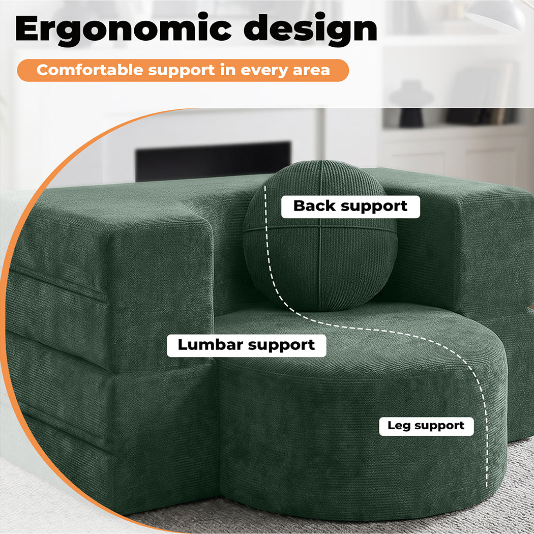 Familand 1 Seater 100cm Convertible Memory Foam Sofa Bed