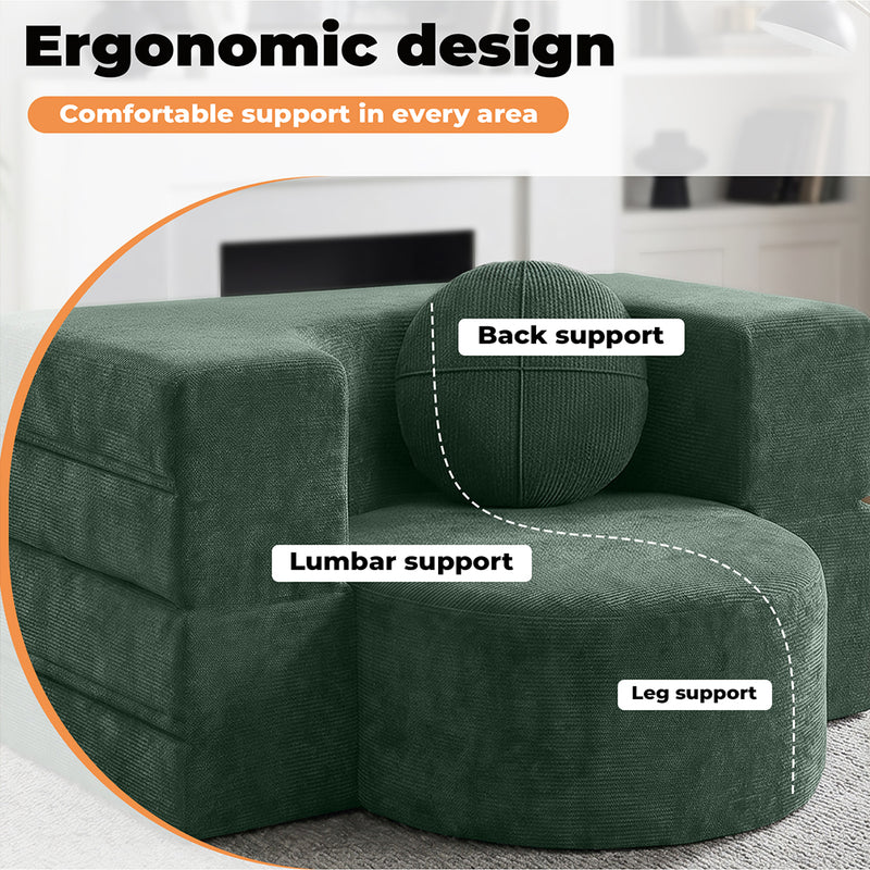 Familand 1 Seater 100cm Convertible Memory Foam Sofa Bed