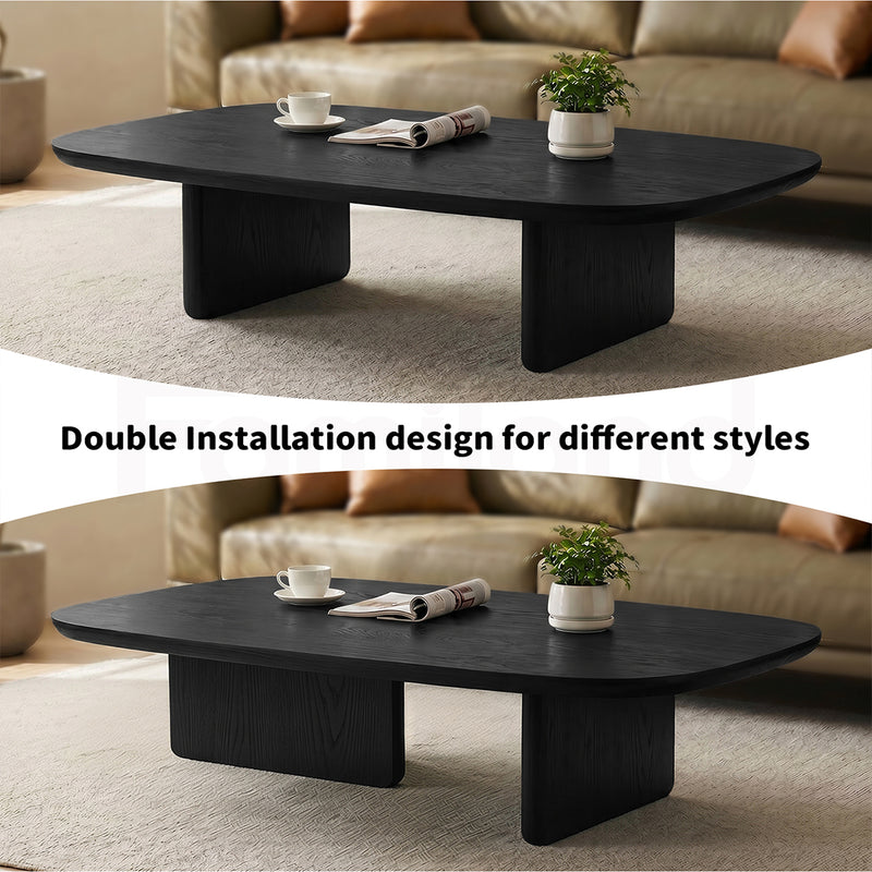 Familand Soild Wood Coffee Table in Black