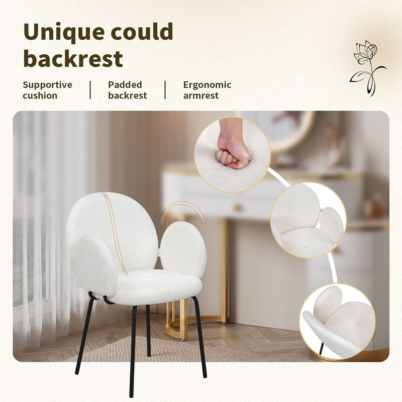 Familand Sherpa Dining Chairs Set Of 2 in White