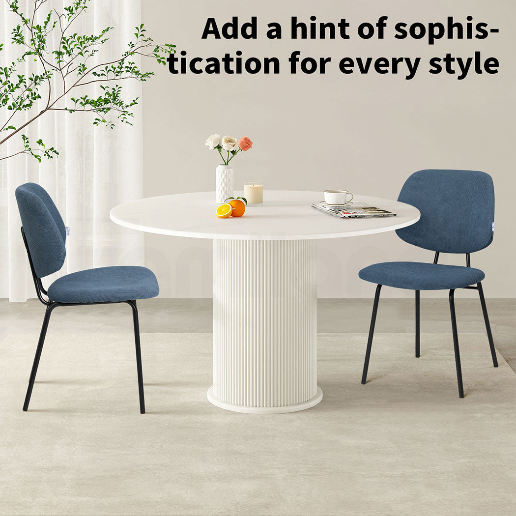 Familand Corduroy Dining Chairs Set Of 2 in Blue