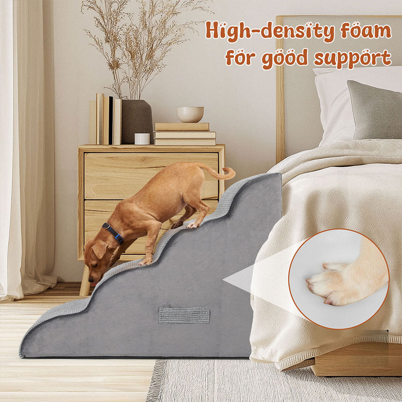 Tedi's 4 Steps Memory Foam Dog Stairs Ramp for High Bed Sofa Couch