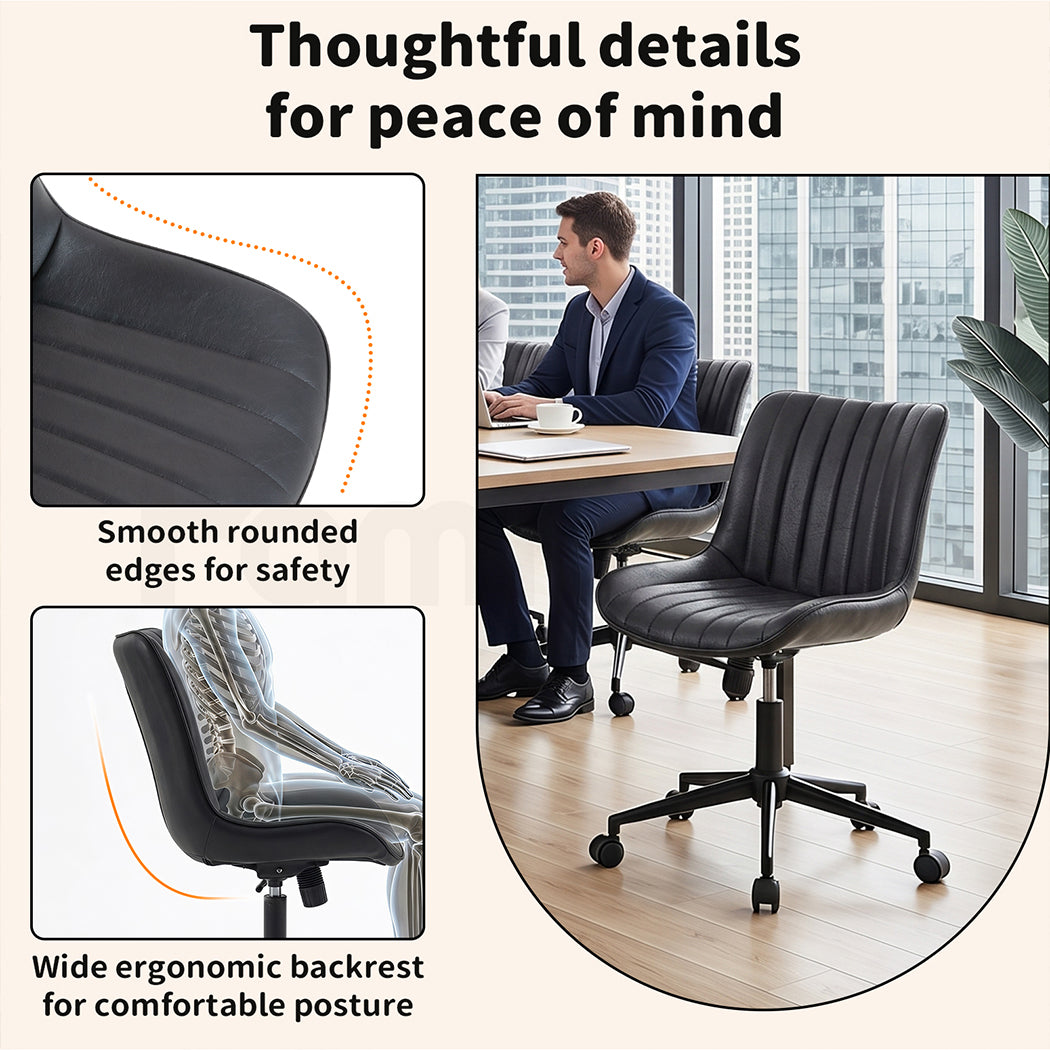 Familand Office Chair Desk Chairs Faux Leather With Rocking Function & 360°swivel