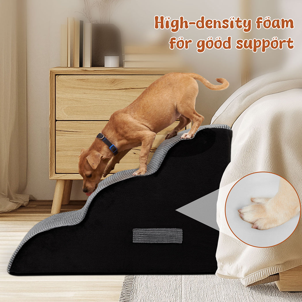 Tedi's 3 Steps Memory Foam Dog Stairs Ramp for High Bed Sofa Couch