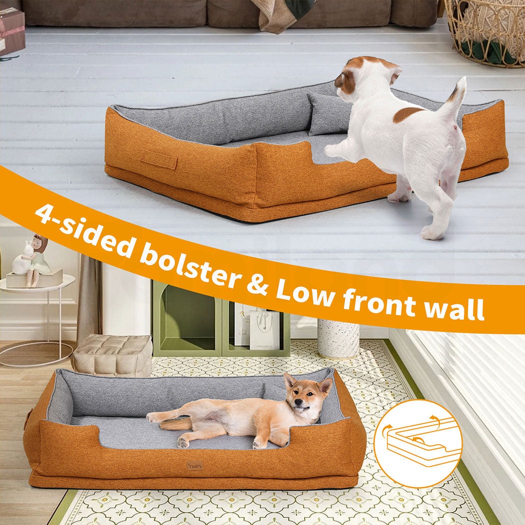 Tedi's Orthopedic Dog Bed in orange