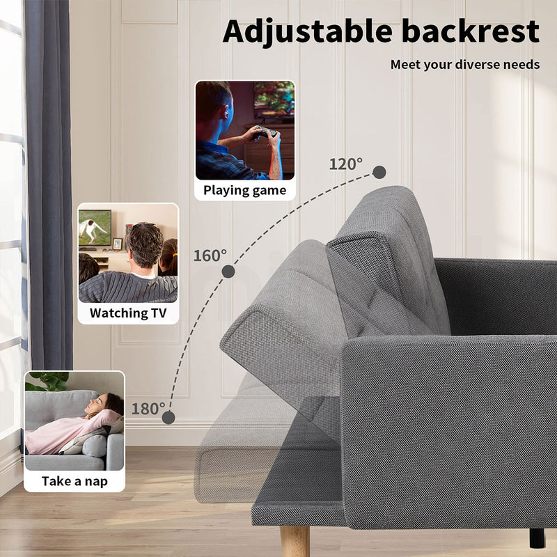 Familand 3 Seater Convertible Sofa Bed in Grey