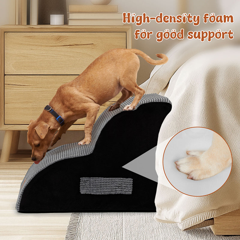 Tedi's 2 Steps Memory Foam Dog Stairs Ramp for High Bed Sofa Couch