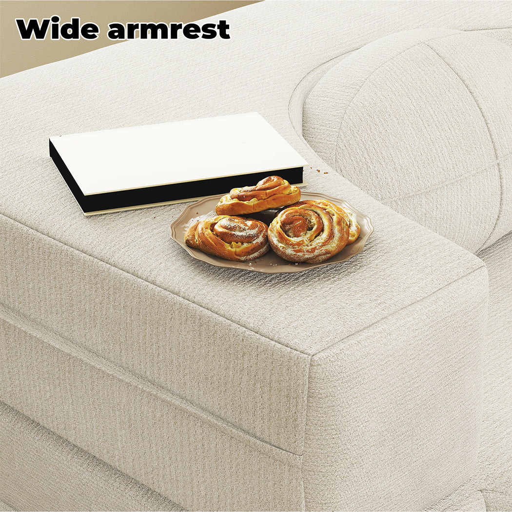 Familand 200cm Convertible Memory Foam Sofa Bed in Cream