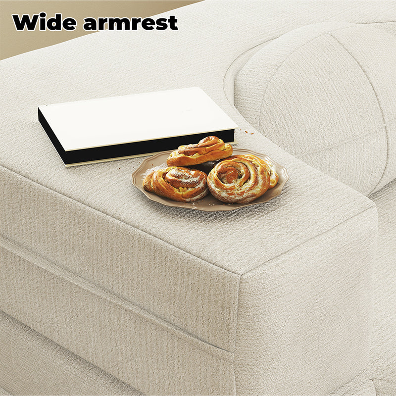 Familand 200cm Convertible Memory Foam Sofa Bed in Cream