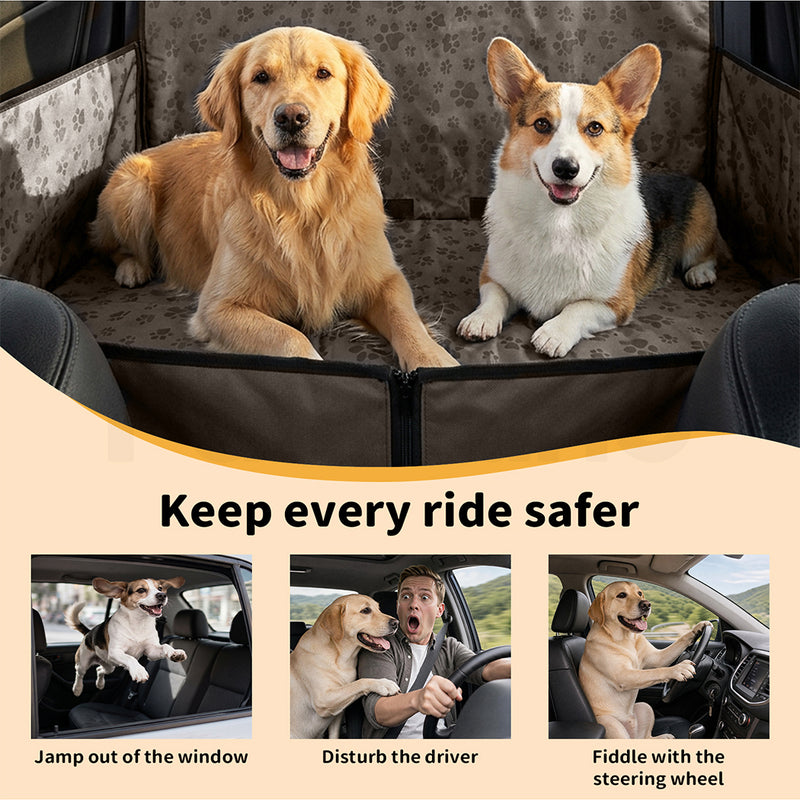 Tedi's Dog Car Seat Cover, Back Seat Cover for Dogs Pet Car Seat Protector Waterproof Bench Car Seat Cover