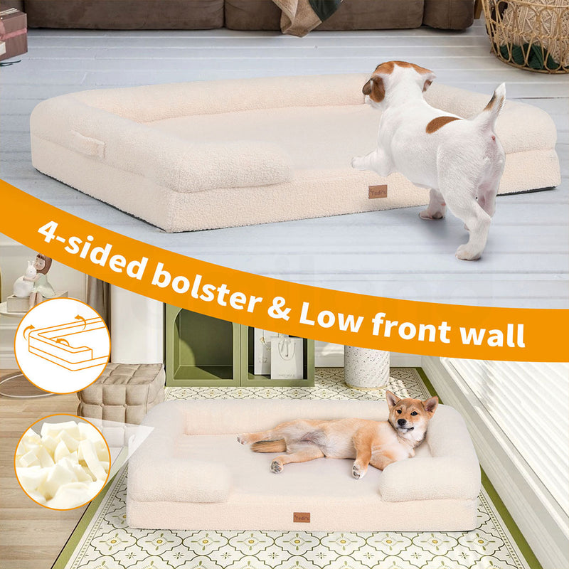 Tedi’s Orthopedic Dog Calming Bed in Cream