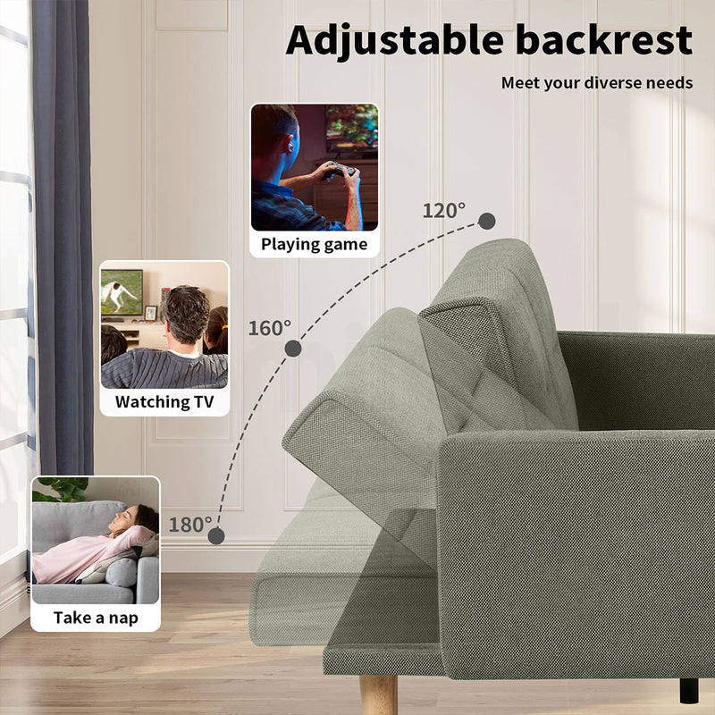 Familand 3 Seater Convertible Sofa Bed in Green