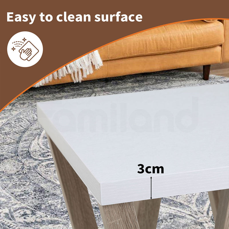 Familand End Side Table in White