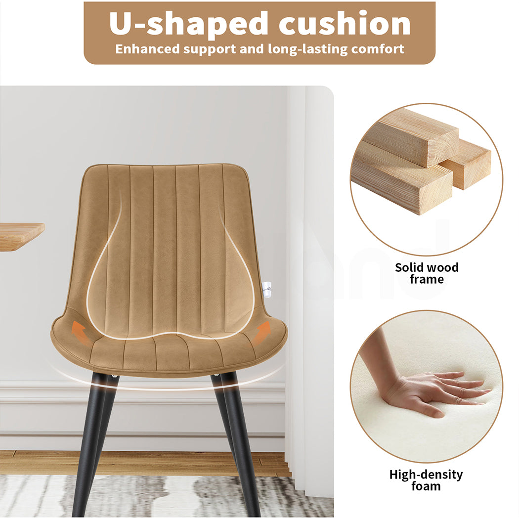 Familand Faux Leather Dining Chairs Set Of 2 in Brown