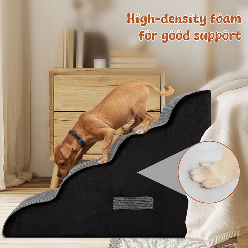 Tedi's 4 Steps Memory Foam Dog Stairs Ramp for High Bed Sofa Couch