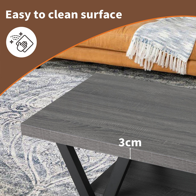 Familand 120cm Wooden Coffee Table in Dark Grey